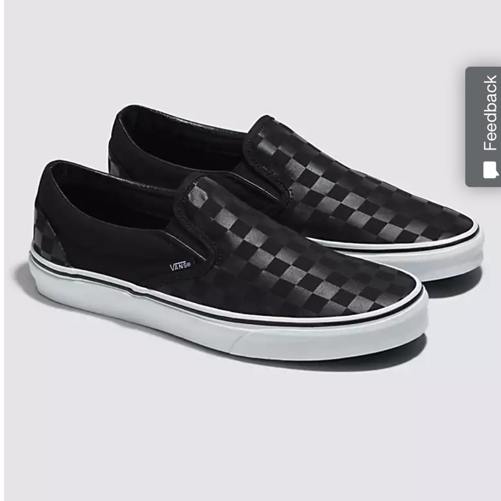 Vans checkered slip on shoes size 8